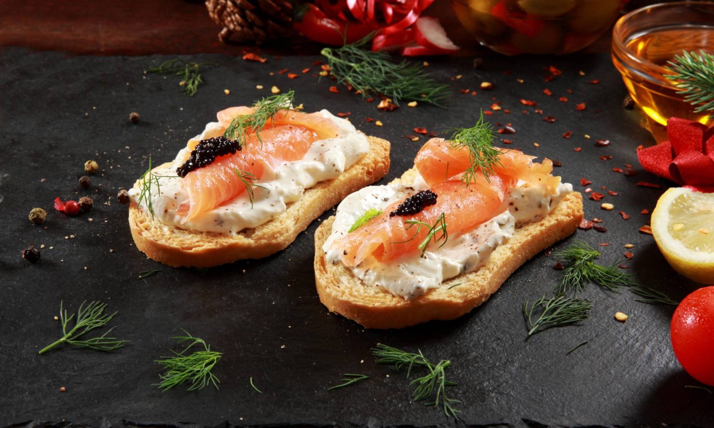 Caviar and Smoked Salmon Canapes - The Good Food Network