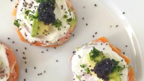 Caviar and Smoked Salmon Canapes