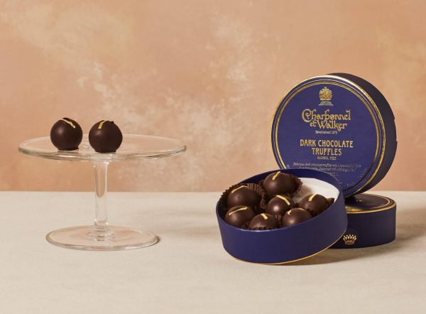 Dark Chocolate Truffles with Edible Gold Leaf – Alcohol Free Charbonnel et Walker